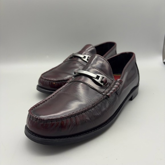 Base London Loafers Mens 44 Burgundy Metal Bit Detail Classic Formal Business main image 4